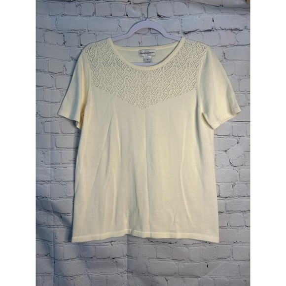 Women's Drapers & Damons Short Sleeve Sweater w/ Detail on Neck Line. SZ M. - Picture 1 of 3